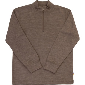 Joha Детски вълнен пуловер Joha Kid's Blouse with Zip Merino base layer - Brown - размер 160 (704-6194-0118)