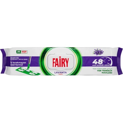 Fairy мокри кърпи почистване на под, 50 броя, Лавандула
