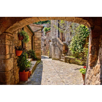 DIMEX ART Флизелинов фототапет сводеста улица в тоскана 375 x 250 см