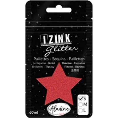 Aladine IZINK GLITTER třpytky velikost S 60 ml čevená