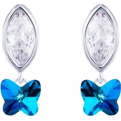 Preciosa visiaci strieborné náušnice Tree of Life s krištáľom 6073 46 modré