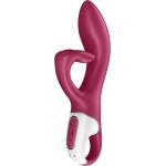 Satisfyer Embrace Me - вибратор с клиторен стимулатор - акумулаторен - червен