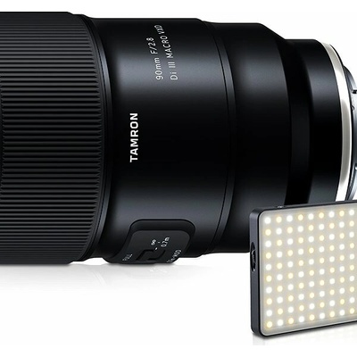 Tamron 90 mm F/2.8 Di III MACRO VXD pre Sony FE + LED svetlo Jupio PowerLED JPL200A