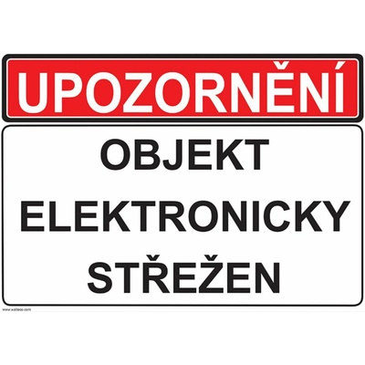Walteco Objekt elektronicky střežen, 210x148mm, formát A5, samolepka , 20303