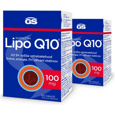 GS Koenzým Lipo Q10 100 mg 2× 60 kapsúl