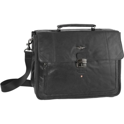 Aeronautica Militare aktovka Vintage čierna 16l