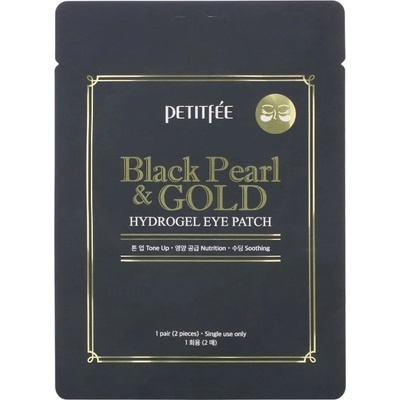 Petitfee & Koelf Хидрогел пачове за очи с черни перли и злато, 1 чифт