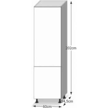 Висок шкаф Line 60 cm супер гланц бял HG