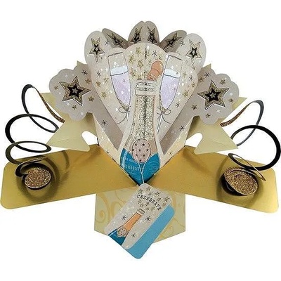 Second nature Изскачаща 3d картичка Шампанско