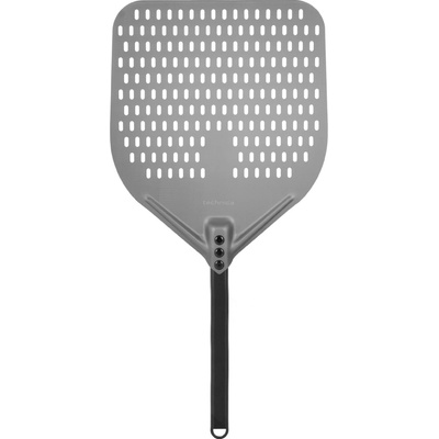 TECHNICA Černá, perforovaná lopata na pizzu z anodového hliníku s hliníkovým úchytem, čtvercová, 355x405x710 mm | TECHNICA, Pizza Line
