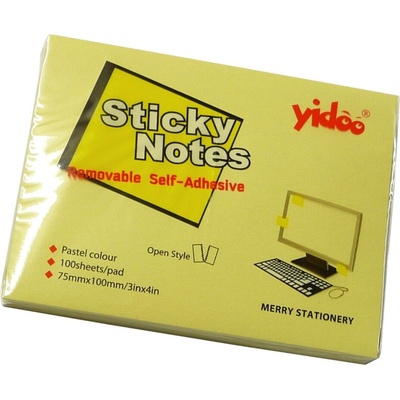 Самозалепващи листчета 75/100мм жълти