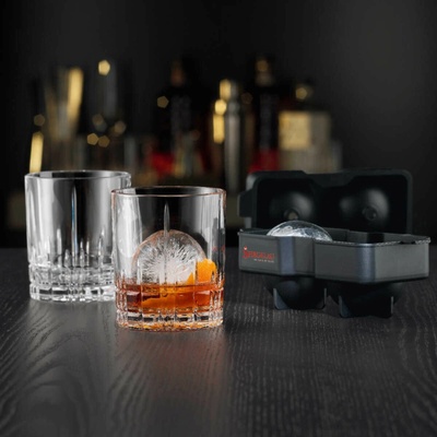 Spiegelau pohárov whisky + 1 zásobník na ľad guľový Perfect Ice Cube 2 x 368 ml