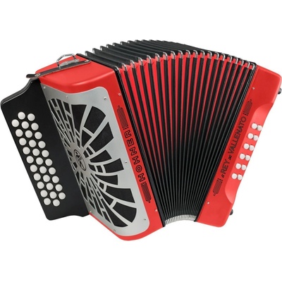 Hohner El Rey del Vallenato BbEbAb Бутонени акордеон Red (A49641)