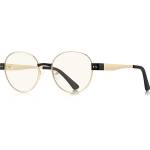 Techsuit Очила за компютър Techsuit Anti-Blue Light Glasses Reflex PC (3175) - дамски, кръгли - Златист / Черен