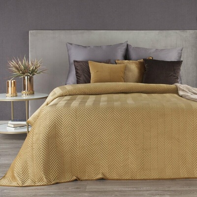 Takoy Prehoz SOFIA z mäkkého a matného zamatu prešívaný do vzoru rybej kosti-HF-378345 220 x 240 cm