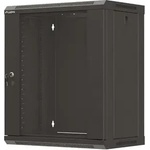 Lanberg Комуникационен шкаф, Lanberg Rack Cabinet, 19" wall-mount 12U/540x350 (flat pack) with glass door, Black (WF03-5312-10B)