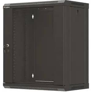 Lanberg Комуникационен шкаф, Lanberg Rack Cabinet, 19" wall-mount 12U/540x350 (flat pack) with glass door, Black (WF03-5312-10B)