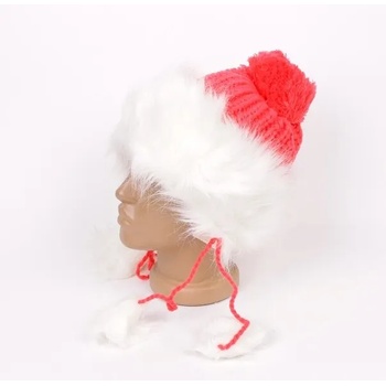 Красива плетена шапка в цвят диня със снежнобяла еко кожа