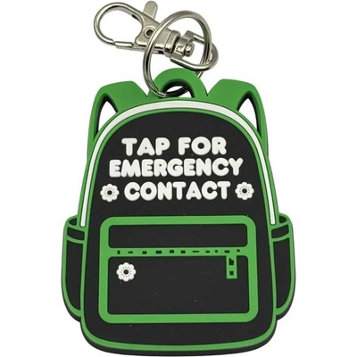 Kľúčenka Emergency NFC čip batoh černá zelená