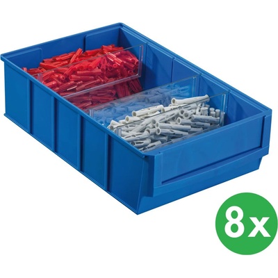 Allit Plastový regálový box ShelfBox typ D 183 x 300 x 81 mm 8 ks modrý