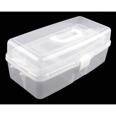 Stoklasa Velký plastový box / kufřík na šití 780630, rozkládací, patrový, transparentní, 41 x 20,5 x 15,5cm – Zboží Dáma
