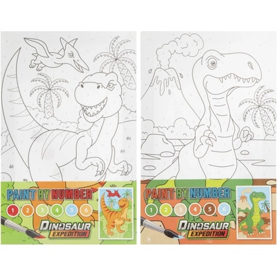 Maľovanie podľa čísel + vodovky Dinosaurus mix variantov či farieb