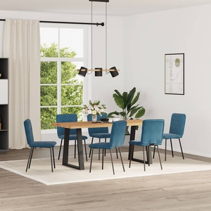 vidaXL Трапезни столове, 6 бр, сини, кадифе (3315589)