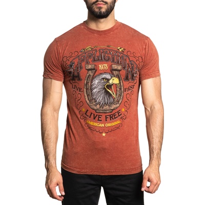 AFFLICTION тениска за мъже affliction - american original - red ochre lava wash - a26246-rocl