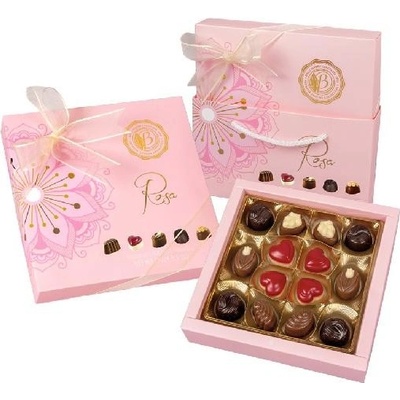 Bolci Chocolates Rosa Dárková bonboniéra s taškou 130 g