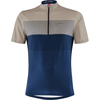 Löffler Мъжка фланелка с къс ръкав за колоездене Löffler Bike Shirt Half-Zip Sparta Cycling jersey - Sahara - размер 48 (EU) (056-3933-0311)