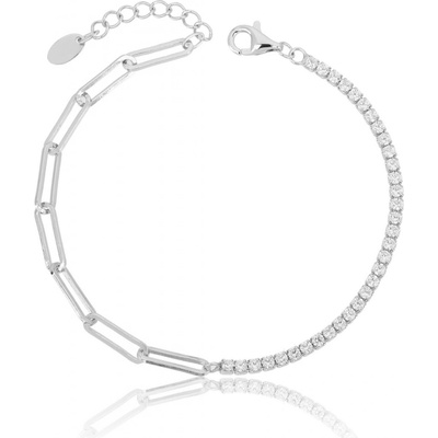 Jan Kos jewellery Stříbrný náramek s bílým kamenem MHT-2641/