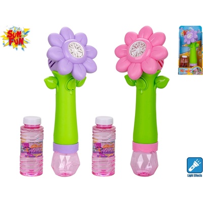Sun Fun Mikro trading Bublifukovač květina 27 cm se světlem a náplní 90 ml