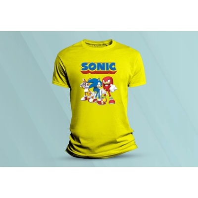 Sandratex dětské bavlněné tričko sonic 1 žlutá