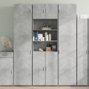 vidaXL Шкаф за съхранение бетонно сив 70x42, 5x225 см инженерно дърво (3281318)