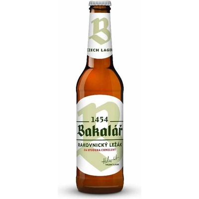 Bakalář 12 Rakovnický ležák sv. za stud.chmelený sv. 5,2% 0,33 l (sklo)