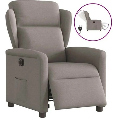 vidaXL 3303121 Elektrické polohovací taupe textil
