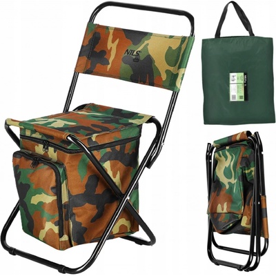 Skládací židle s úložným prostorem NILS Camp NC3012 maskáčová