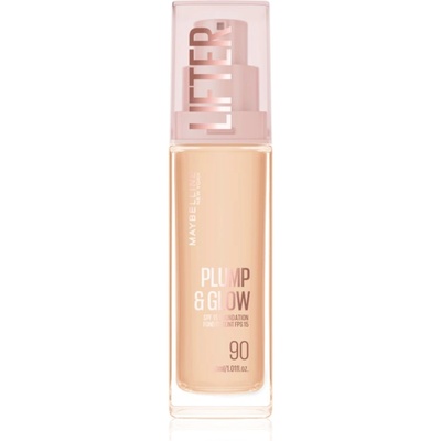Maybelline new york Lifter Plump & Glow озаряващ фон дьо тен за естествен вид цвят 90 30ml