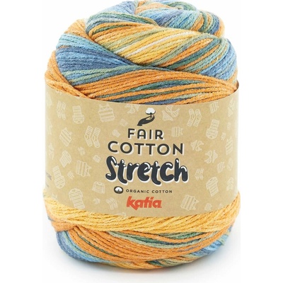 FAIR COTTON STRETCH Katia FAIR COTTON STRETCH: 101 oranžová-zelená-modrá