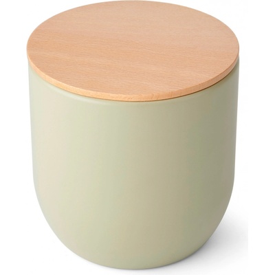 KitchenCraft Idilica Dóza na potraviny s vekom z bukového dreva sivá 12 x 12 cm