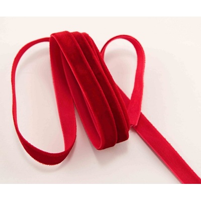 Sametová stuha - červená - šířka 1 cm – Zboží Dáma