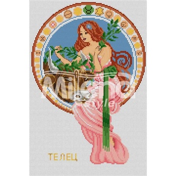 Milena Style Зодия Телец - гоблен със схема конци Ariadna 1: 4