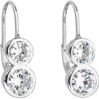 Evolution Group strieborné náušnice s čírymi zirkónmi 11170.1