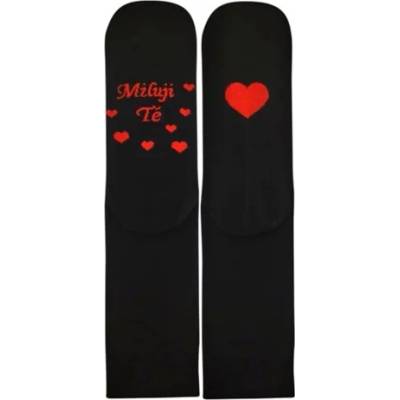 Valentýnské ponožky Darling černé se srdíčky design 1