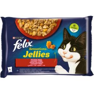 FELIX Sensations Jellies Храна за котки с аромати от различни страни в желе 4x85g