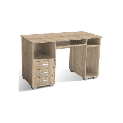 Компютърно бюро с плот за клавиатура и чекмеджета ana 3f дъб