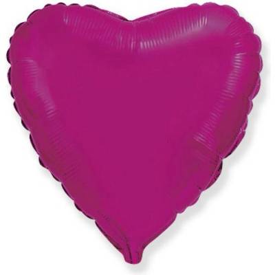 FLEXMETAL Balón fóliový 45 cm Srdce tmavo ružové FUCHSIE Valentín Svadba