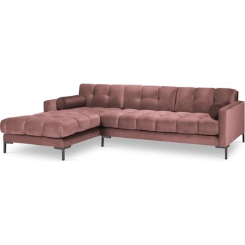 Cosmopolitan Design Розов ъглов диван от кадифе , ляв ъгъл Bali - Cosmopolitan Design (COS_LC_51_F1_BALI4)
