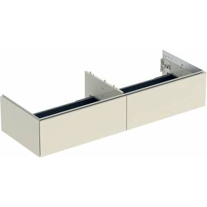 Geberit Стенен шкаф Geberit One с 2 чекмеджета, лъскаво пясъчно сиво, 135 см (505.076.00.4)