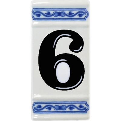 Cibulák Číslo na dom 11cm rámček stred "6" Český Porcelán Dubí
